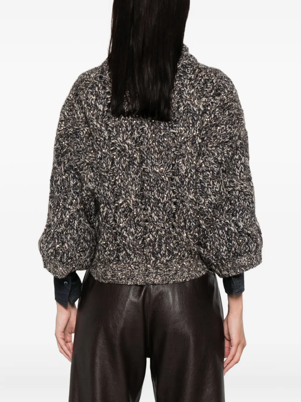 Brunello Cucinelli twist-detail cardigan Blauw
