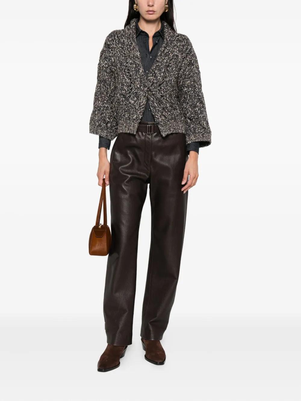 Brunello Cucinelli twist-detail cardigan Blauw
