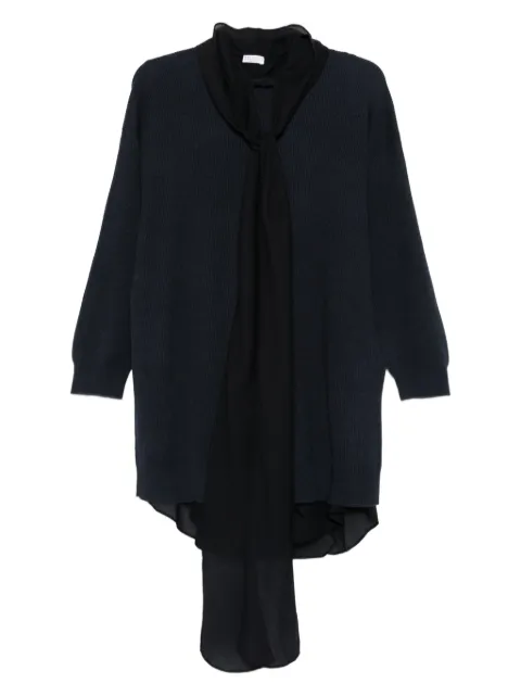 Brunello Cucinelli ribbed tie-neck dress