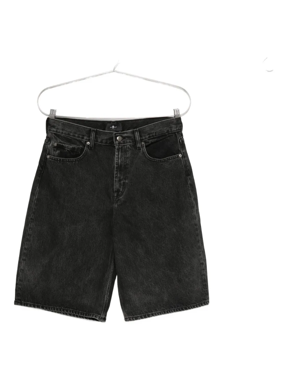 7 For All Mankind cotton denim shorts - Nero