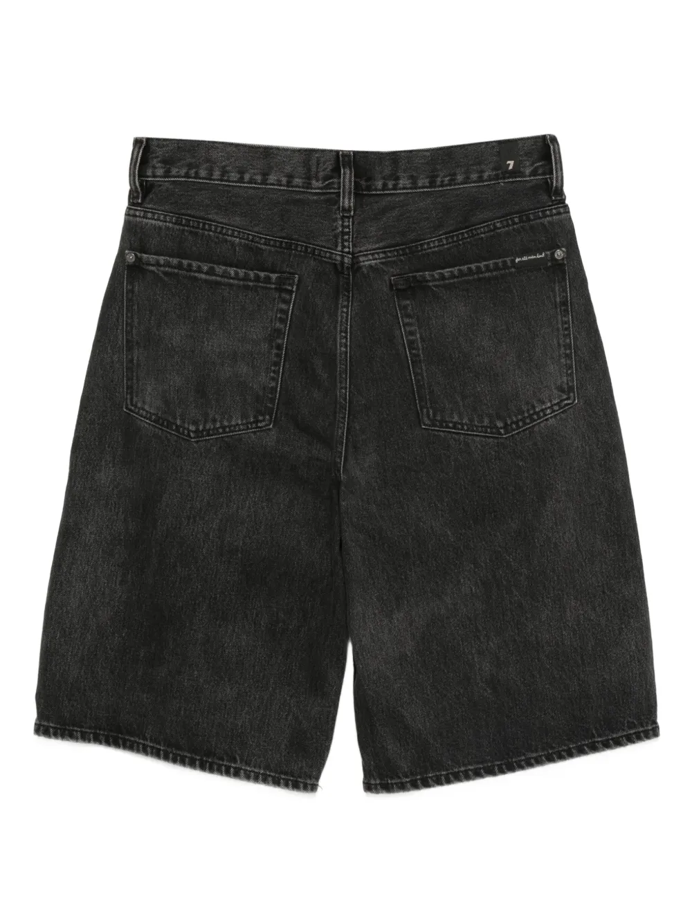 7 For All Mankind cotton denim shorts Zwart
