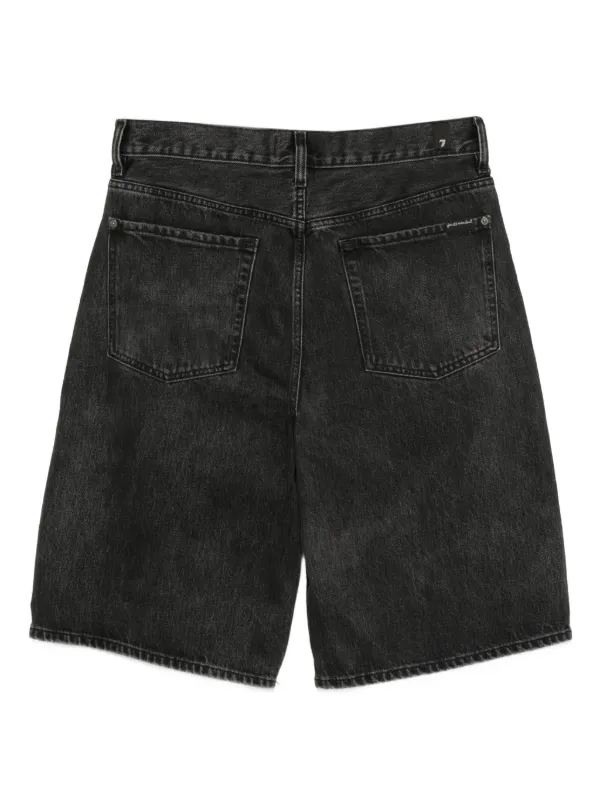 For All Mankind Cotton Denim Shorts Black FARFETCH IL