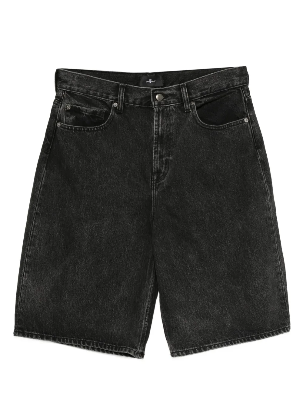 7 For All Mankind cotton denim shorts Zwart