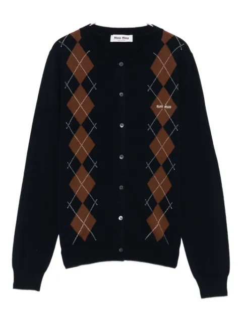 Miu Miu argyle-pattern cardigan 