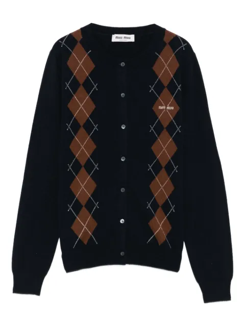Miu Miu argyle-pattern cardigan 