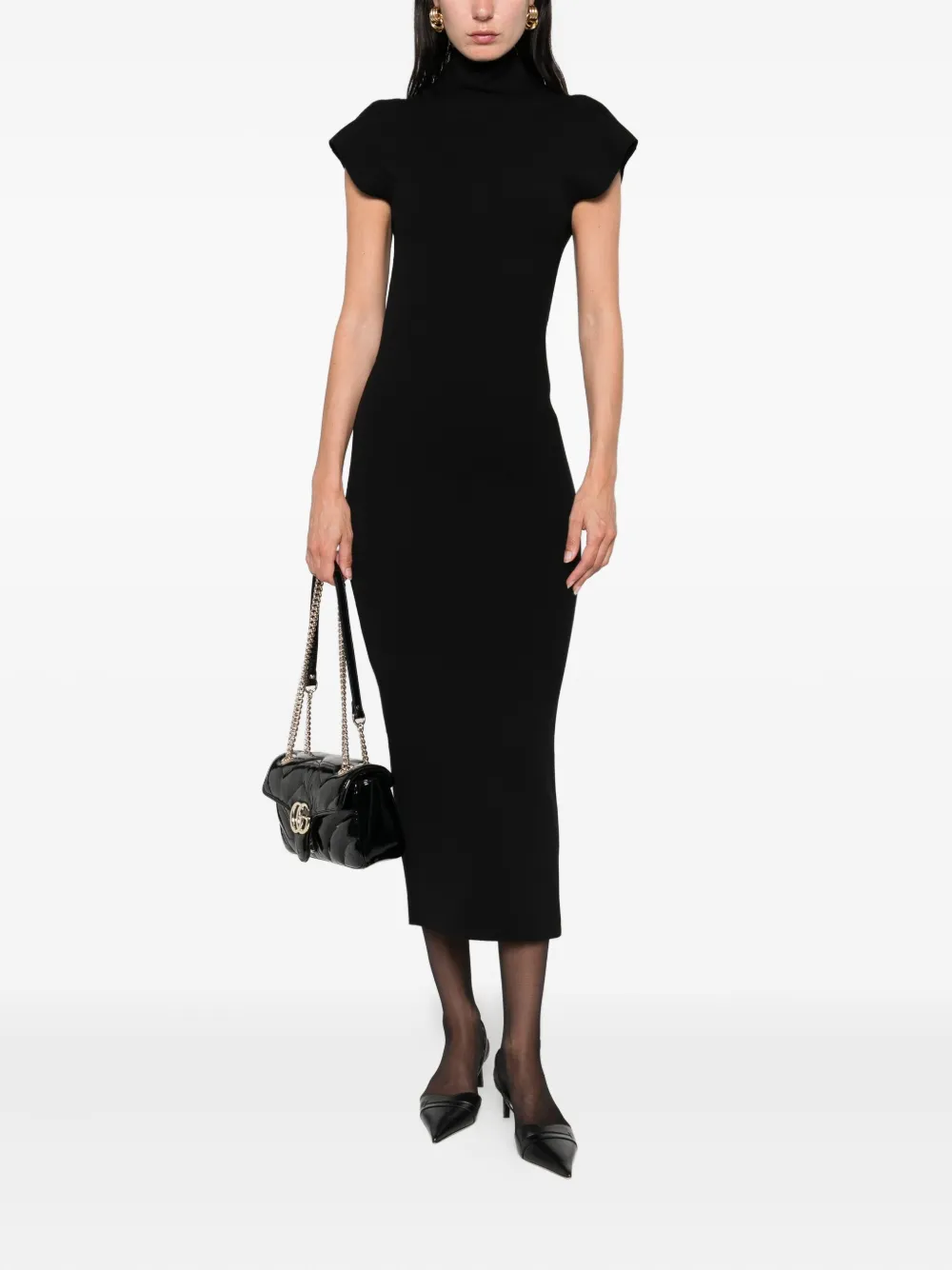 Alberta Ferretti sleeveless midi dress Zwart