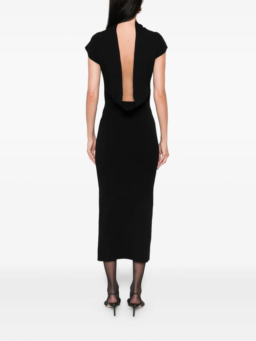 Alberta Ferretti sleeveless midi dress Zwart