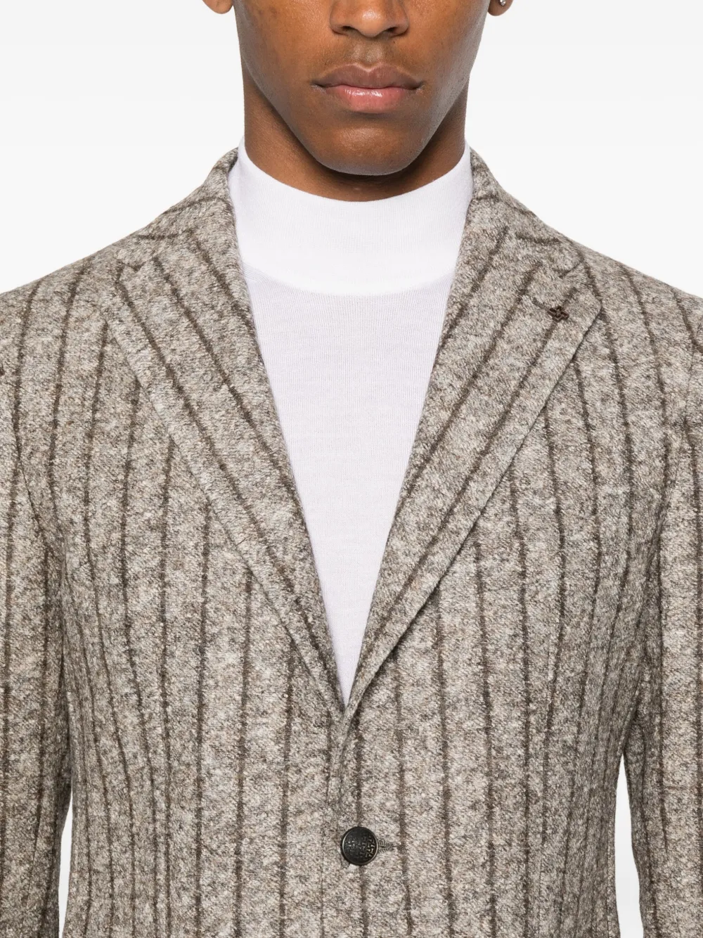 Tagliatore striped-pattern single-breasted blazer Bruin