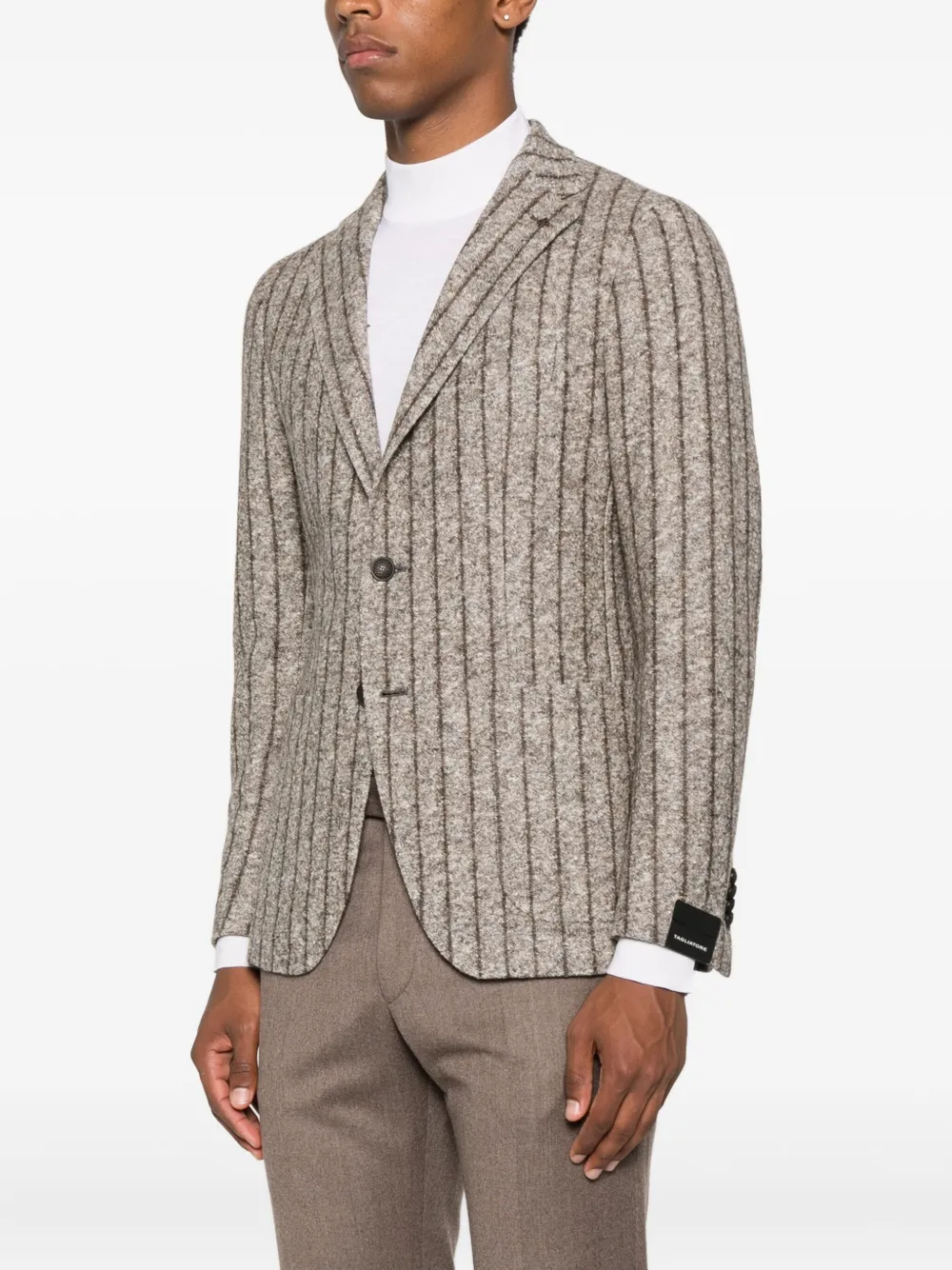 Tagliatore Gestreepte blazer met enkele rij knopen Bruin
