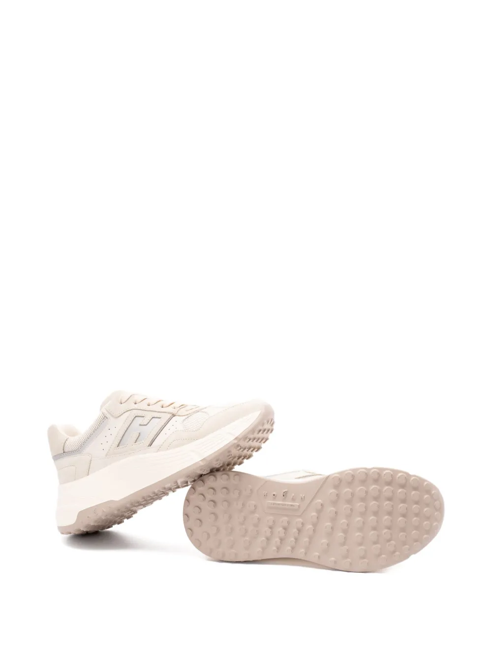 Hogan Hi-Fi panelled platform sneakers Beige