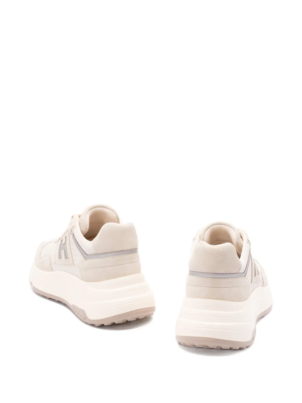 Hogan Hi-Fi panelled platform sneakers Beige