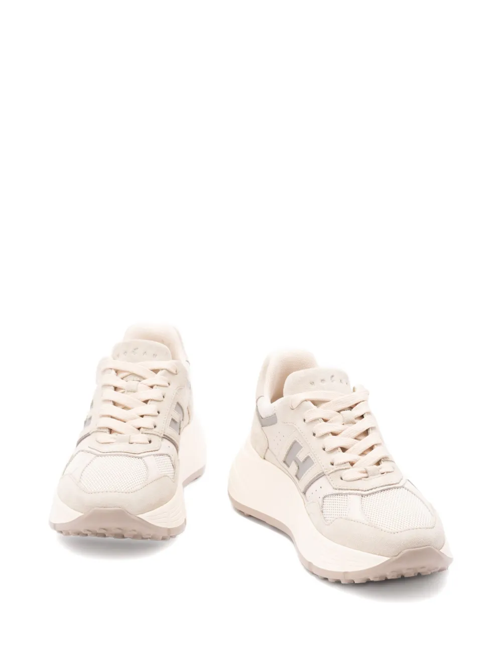 Hogan Hi-Fi panelled platform sneakers Beige