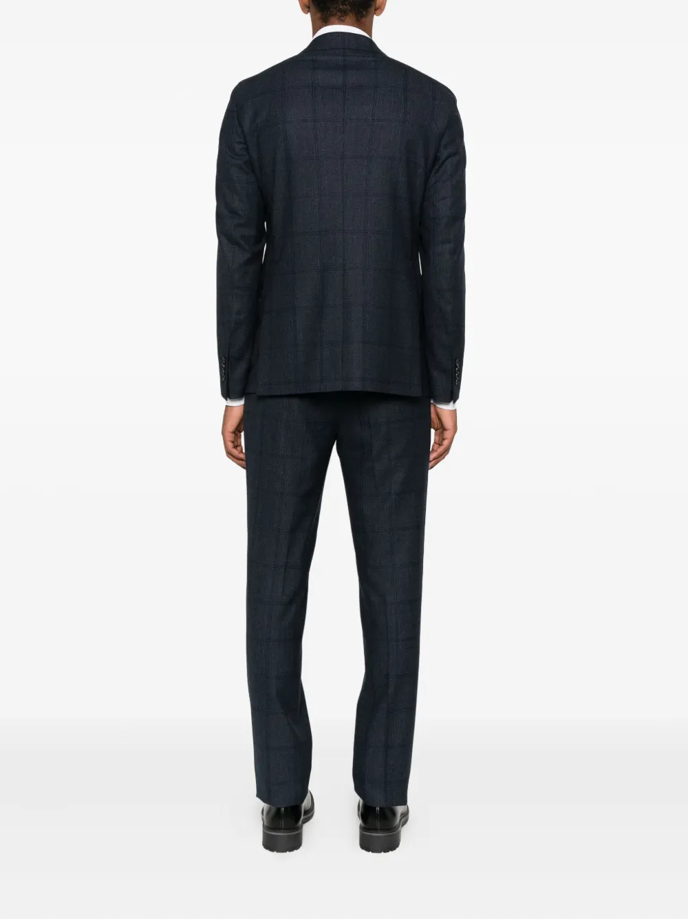 Tagliatore double-breasted checked suit Blauw