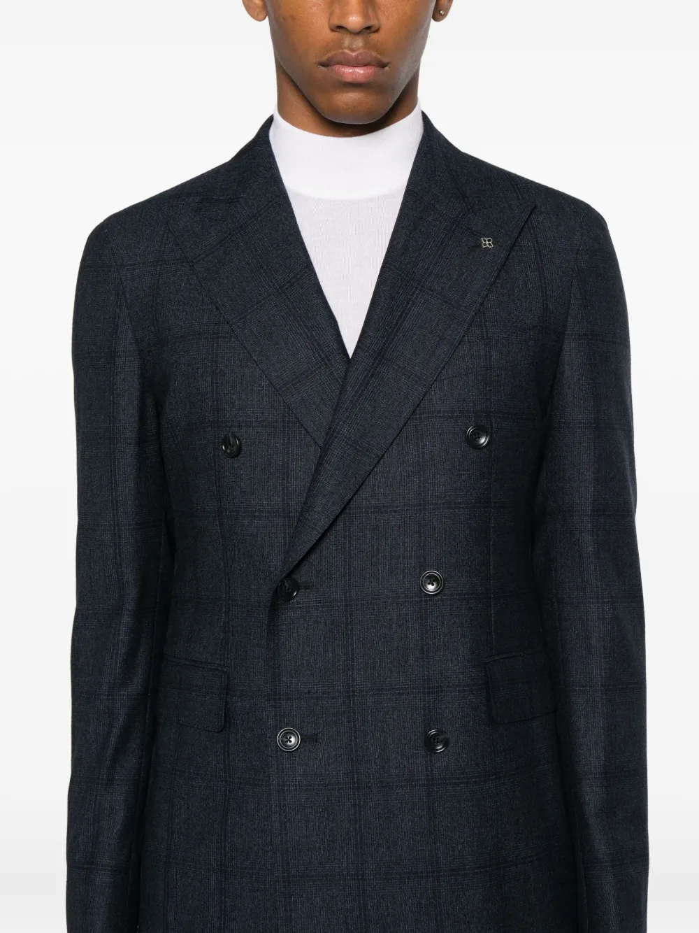 Tagliatore double-breasted checked suit Blauw