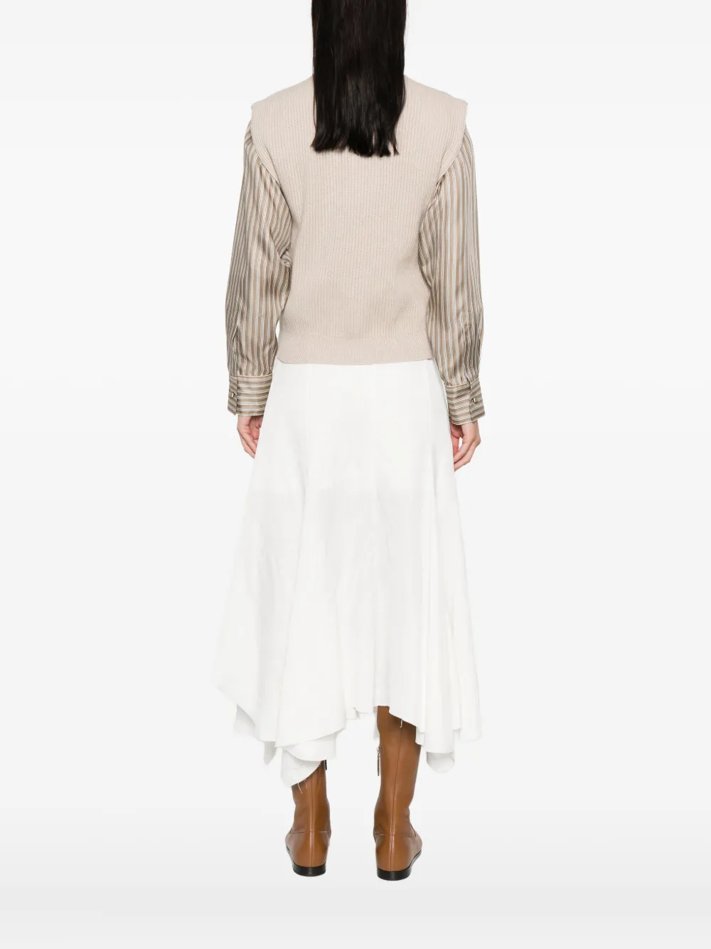 Brunello Cucinelli ribbed sleeveless sweater Beige