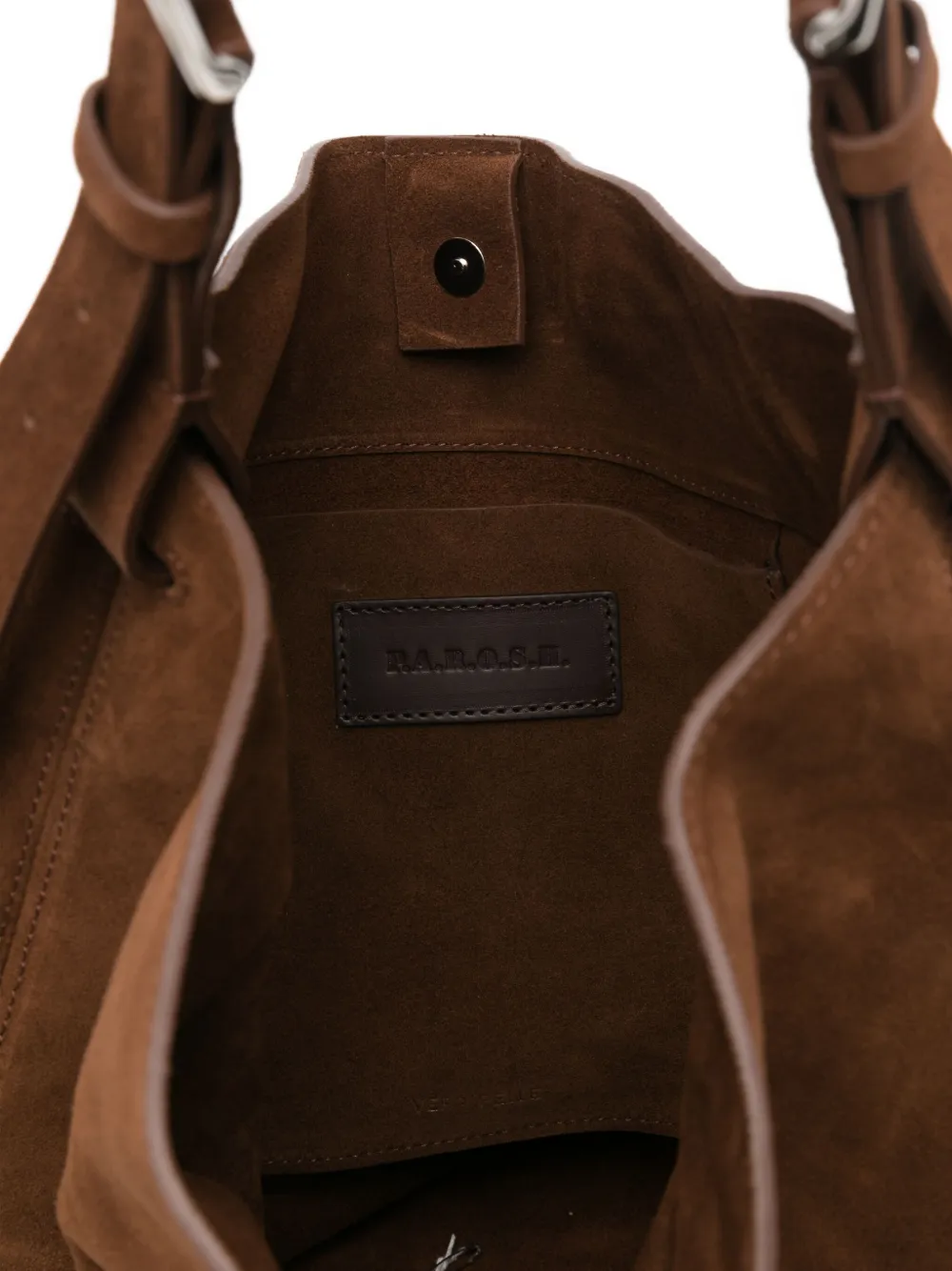 P.a.r.o.s.h Buckle-fastening Suede Shoulder Bag In Brown