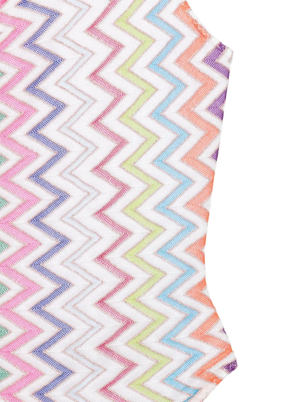 Missoni Zigzag One-shoulder Swimsuit In White