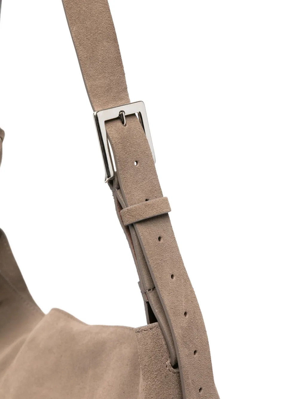 P.a.r.o.s.h Buckle-fastening Suede Shoulder Bag In Neutral