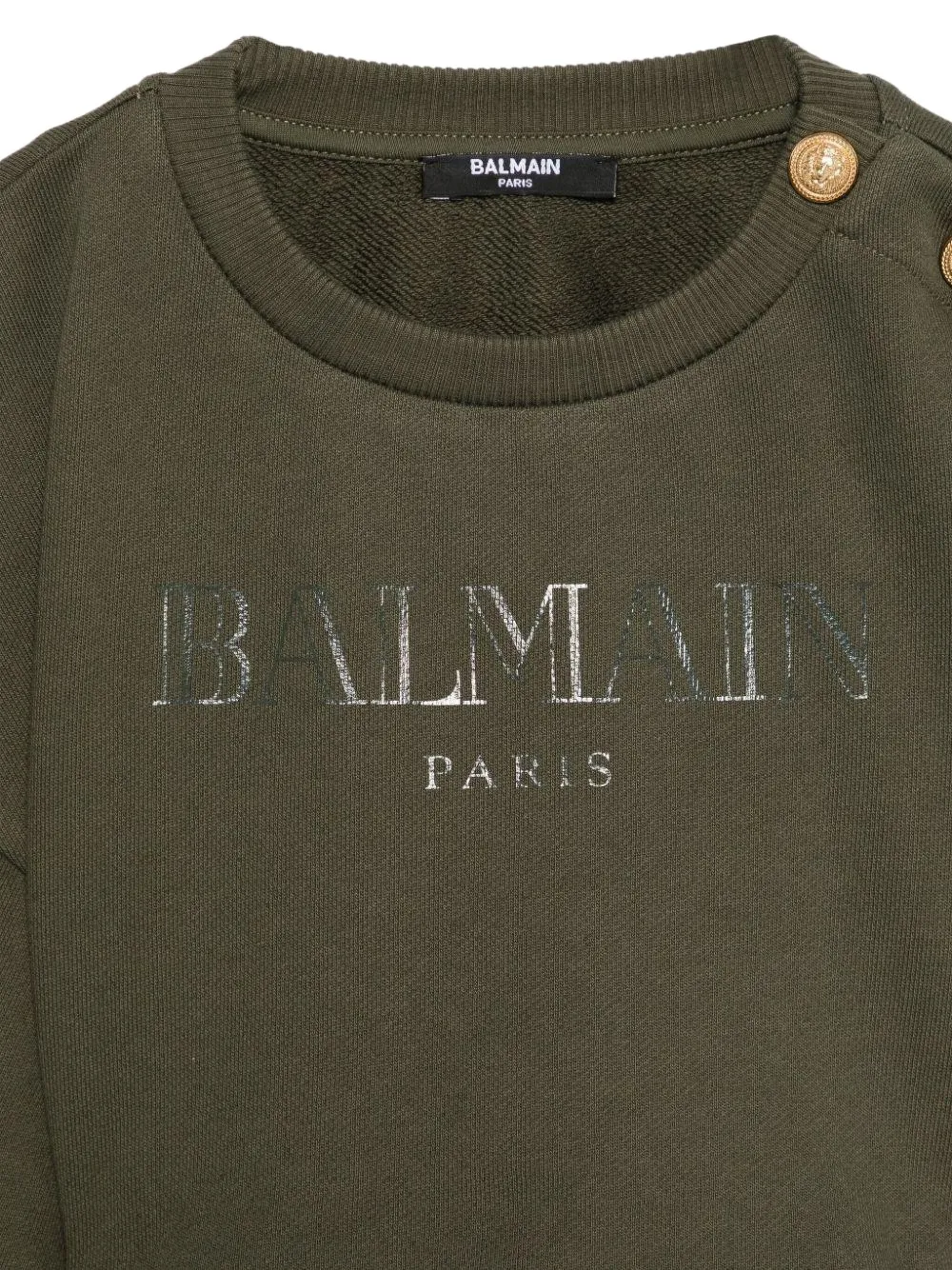Balmain Kids Sweater met knoopdetail Groen