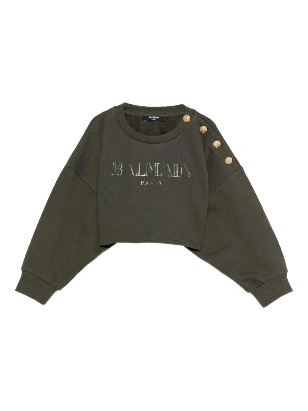 Balmain Kids button-detail sweatshirt - Verde