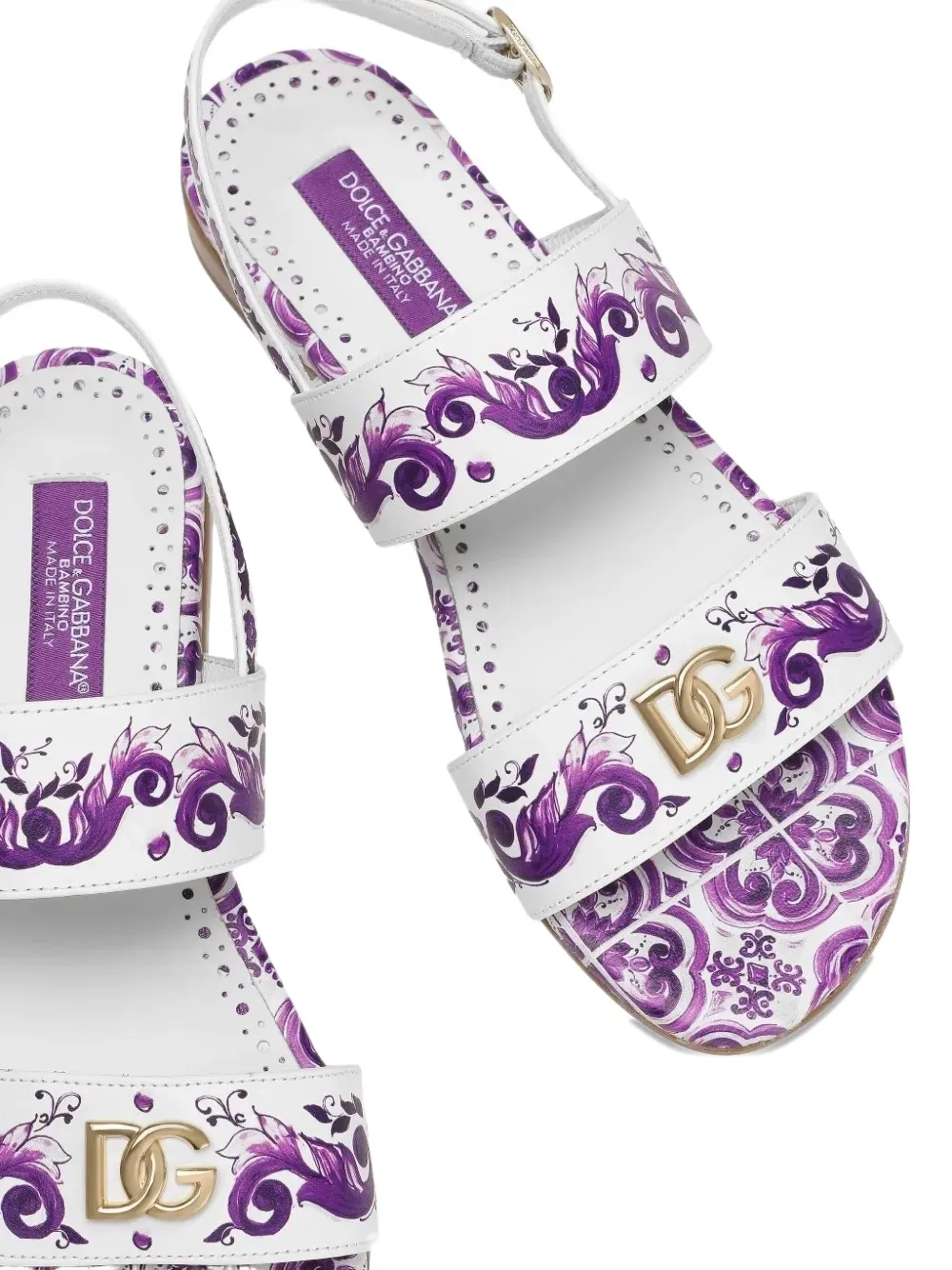 Dolce & Gabbana Kids logo-plaque sandals Wit