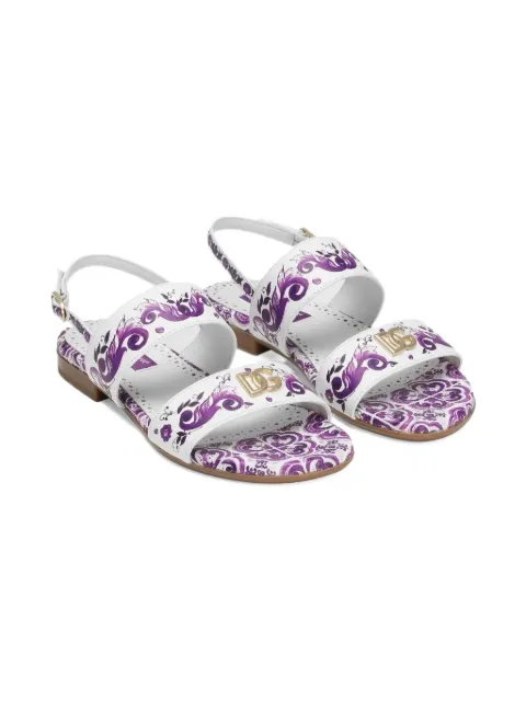 Dolce & Gabbana Kids logo-plaque sandals