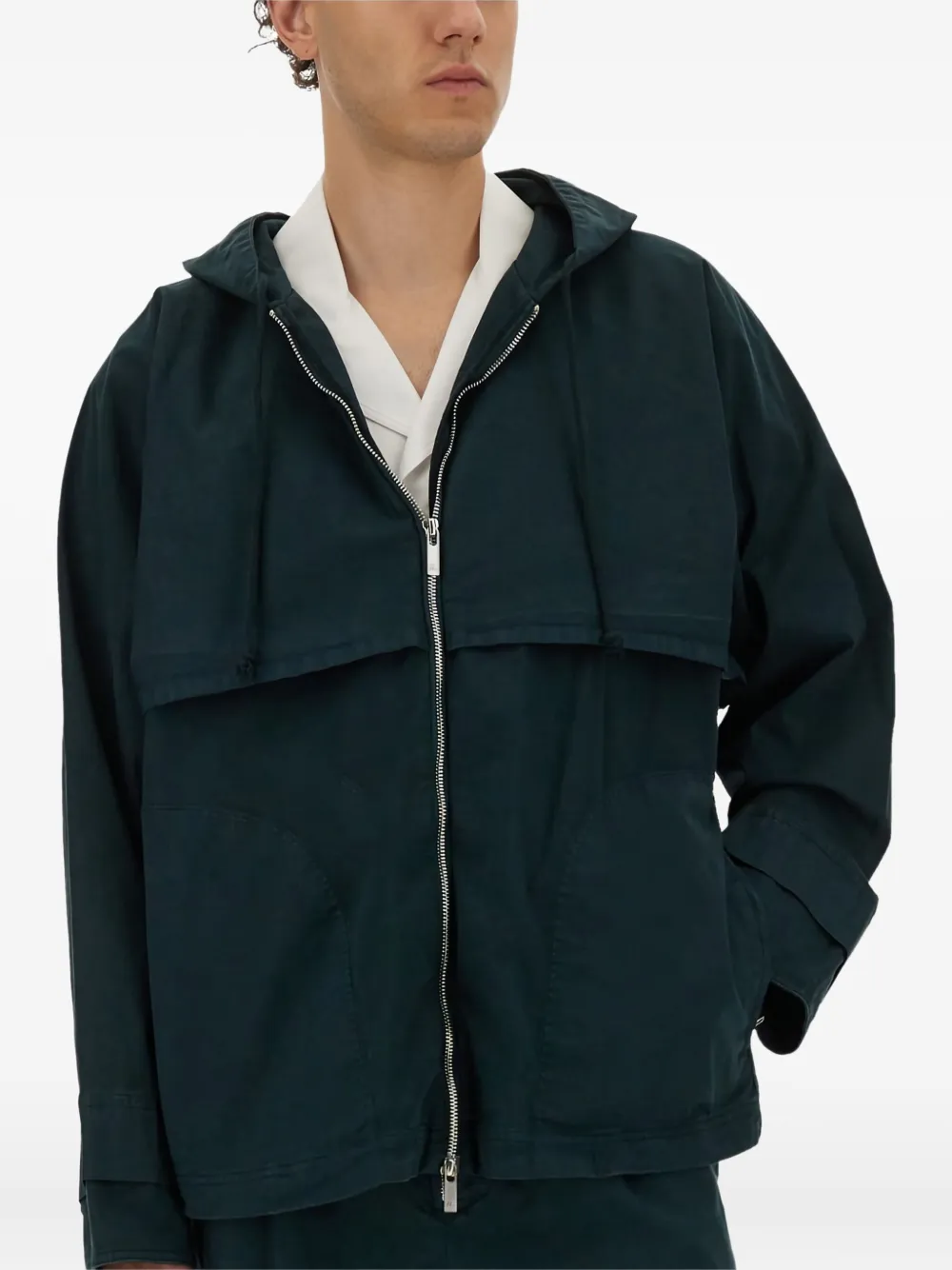 Helmut Lang Jack met capuchon en rits Groen