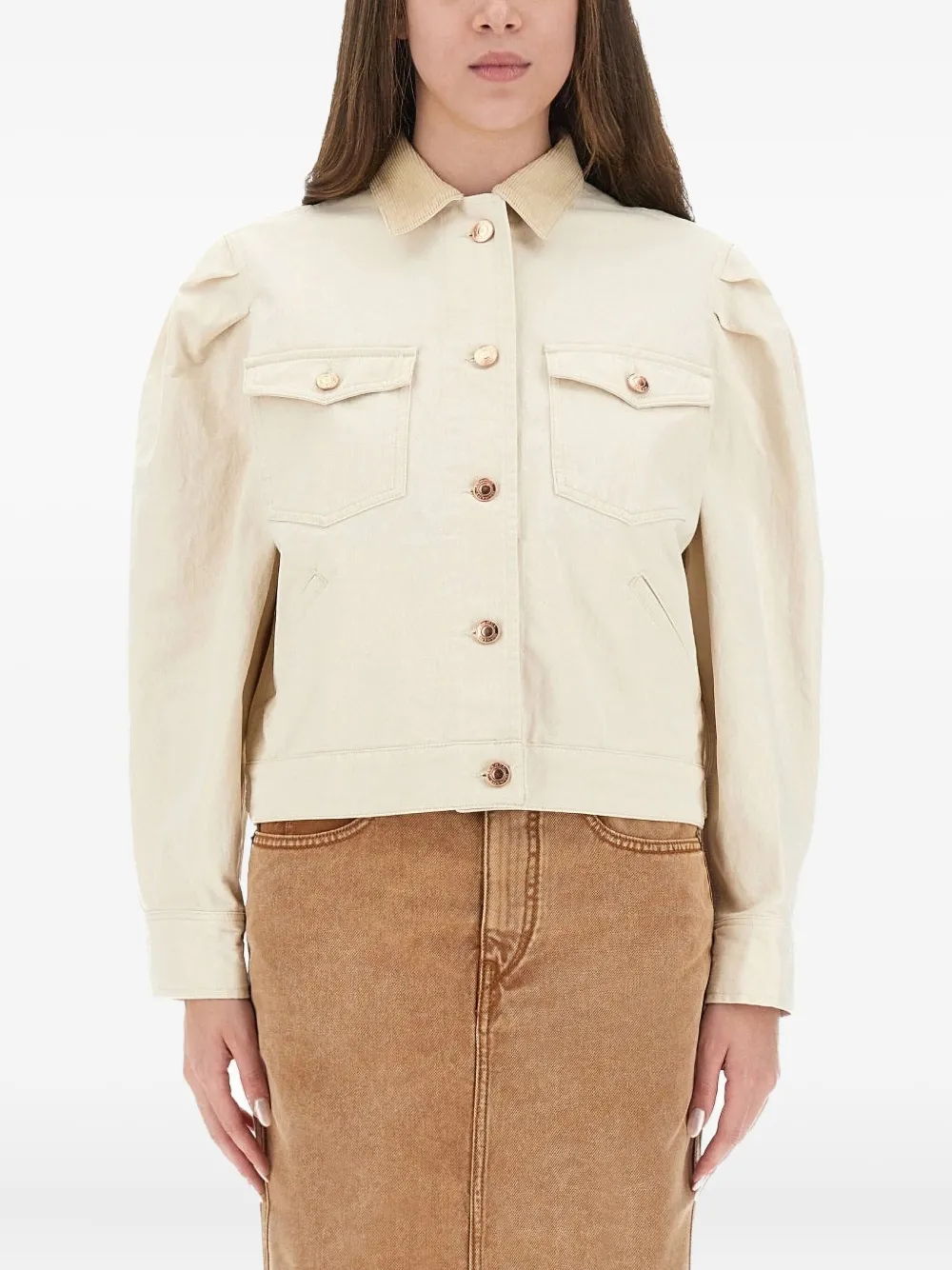 ISABEL MARANT Jack met pofmouwen Beige