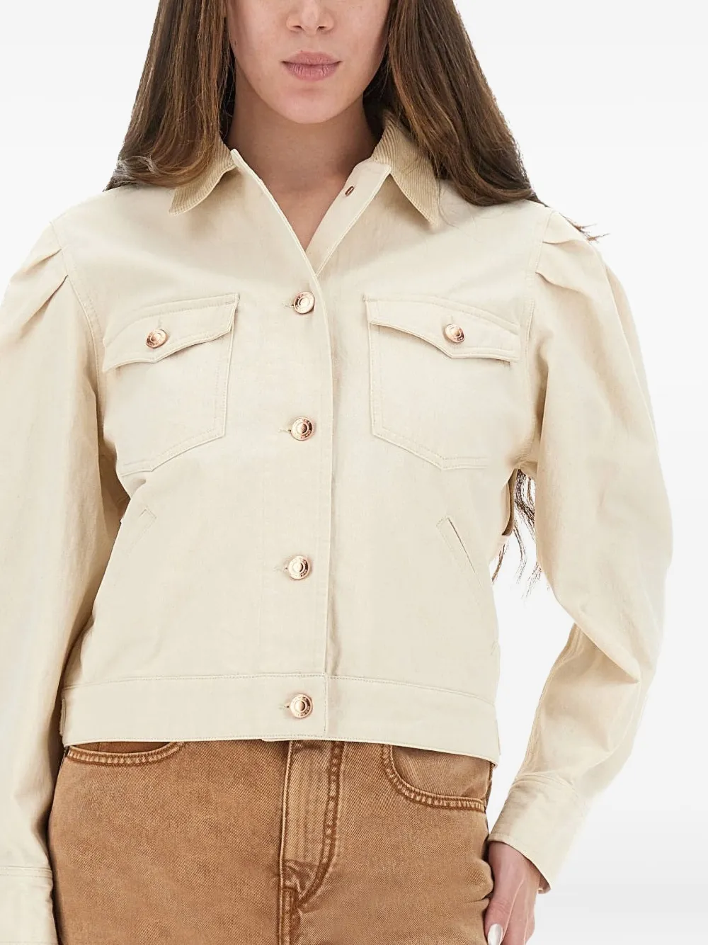 ISABEL MARANT Jack met pofmouwen Beige