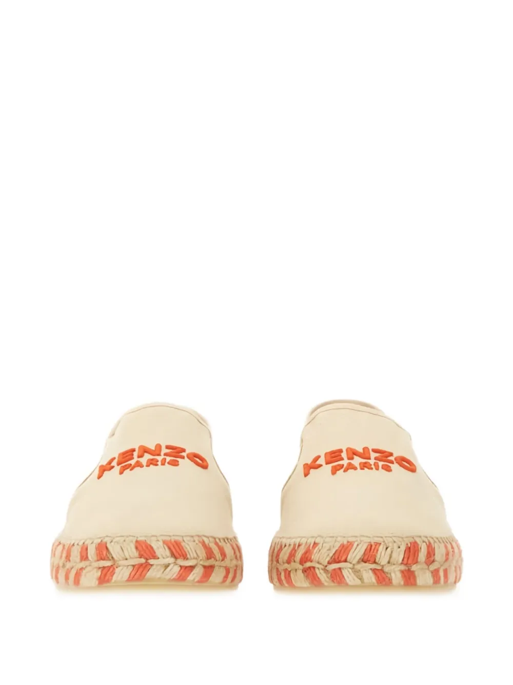Kenzo Embroidered-logo Espadrille Flats In Neutral