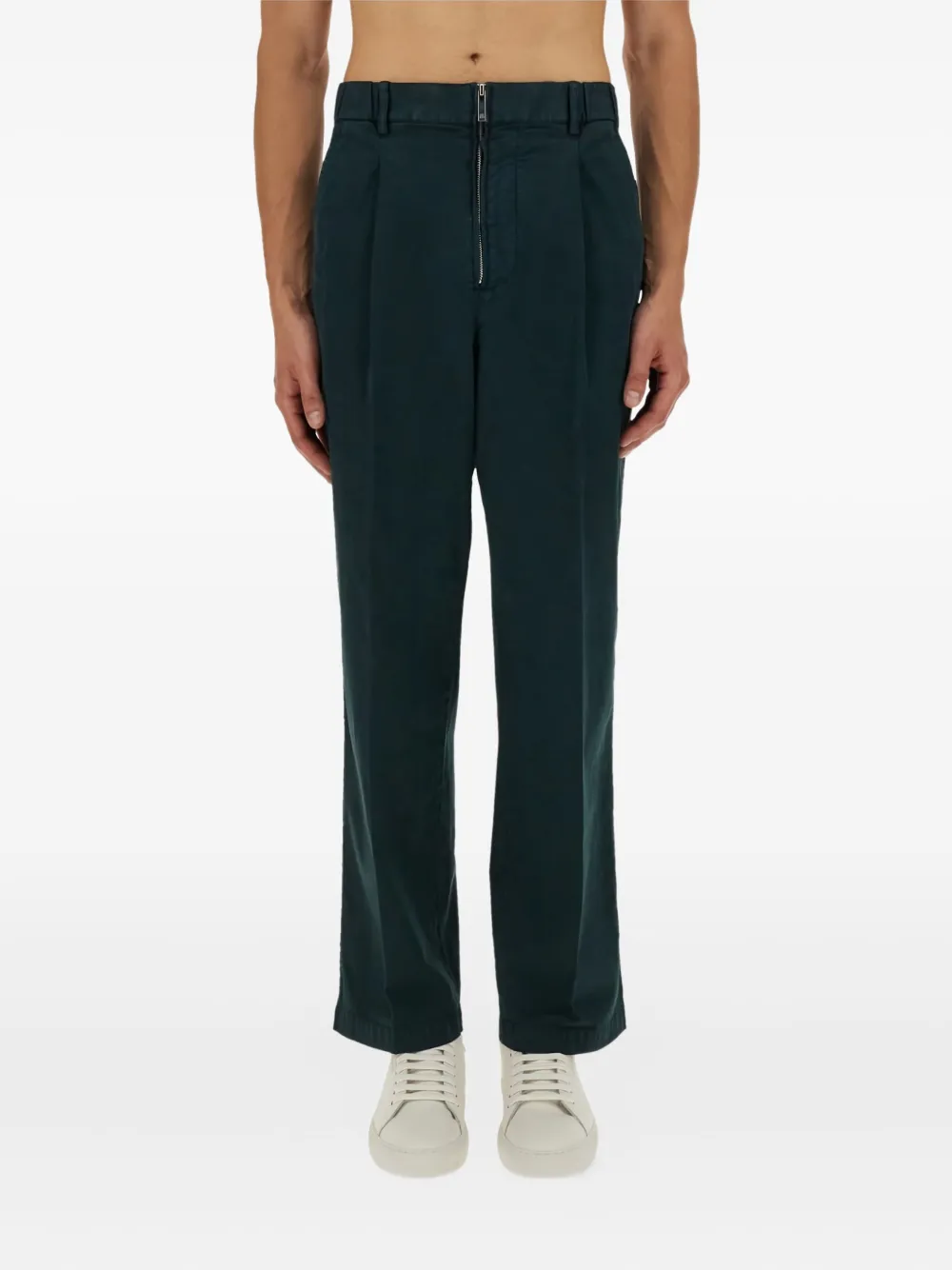 Helmut Lang Katoenen broek met rits Groen