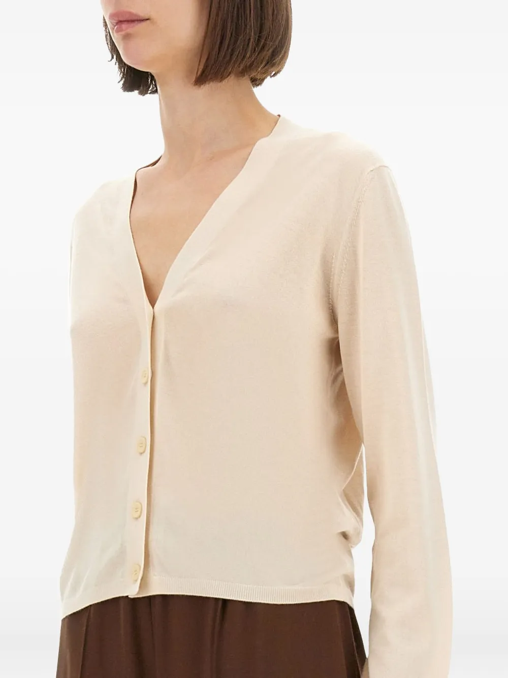 Fabiana Filippi V-neck Buttoned Cardigan In Neutral