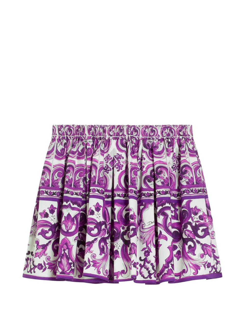 Dolce & Gabbana Kids Gonna con stampa maioliche - Bianco