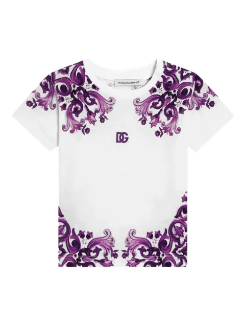 Dolce & Gabbana Kids t-shirt à logo fleuri