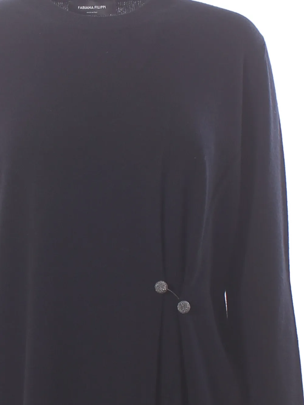 Fabiana Filippi Pin-detail Wool Mini Dress In Black
