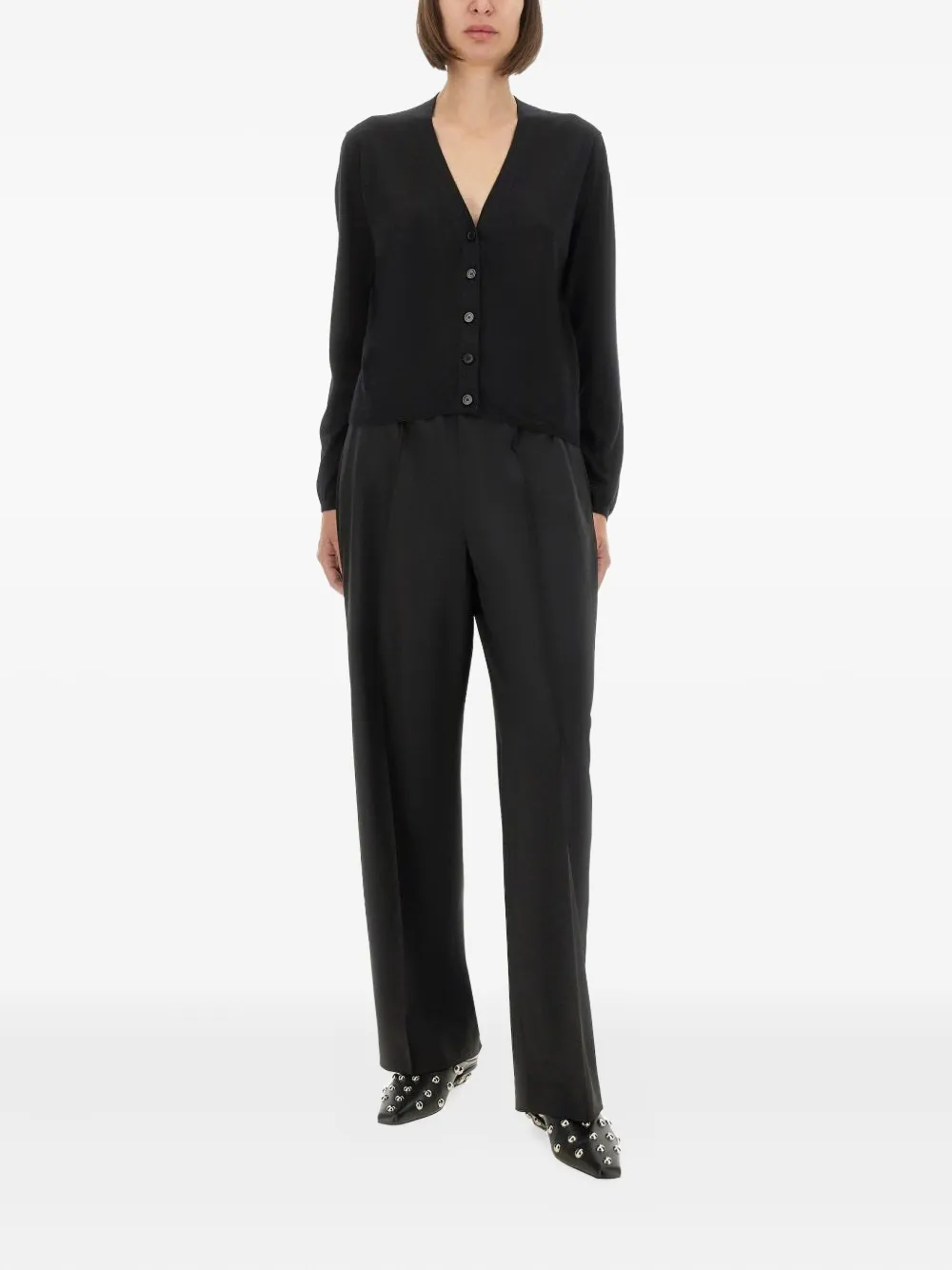 Fabiana Filippi V-neck Buttoned Cardigan In Black