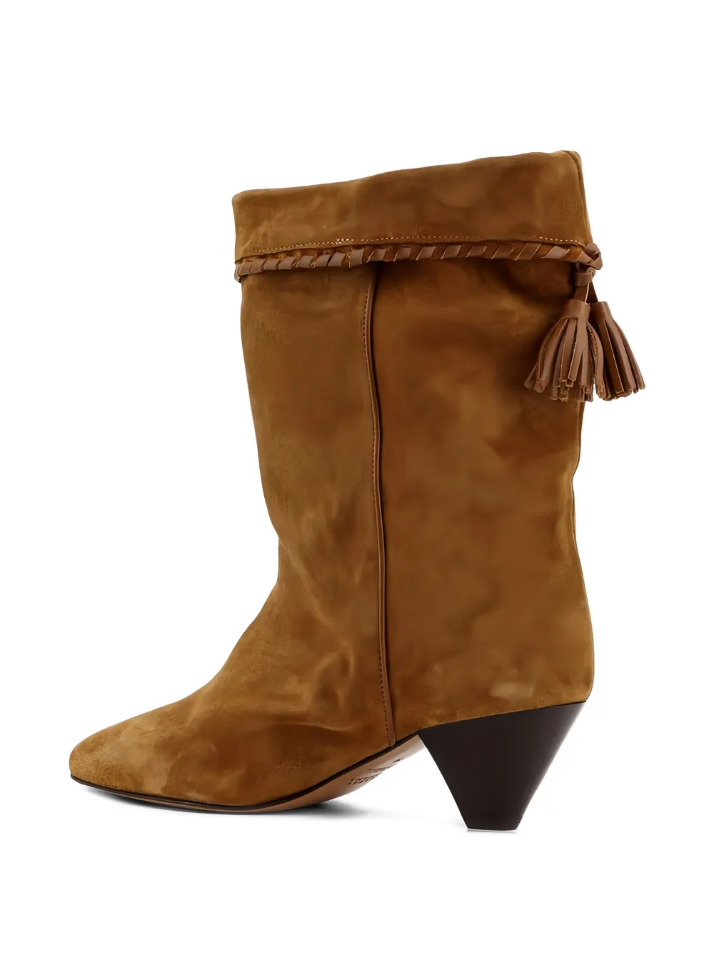 Isabel Marant 55mm Dalby Braided-tassel Suede Boots In Brown