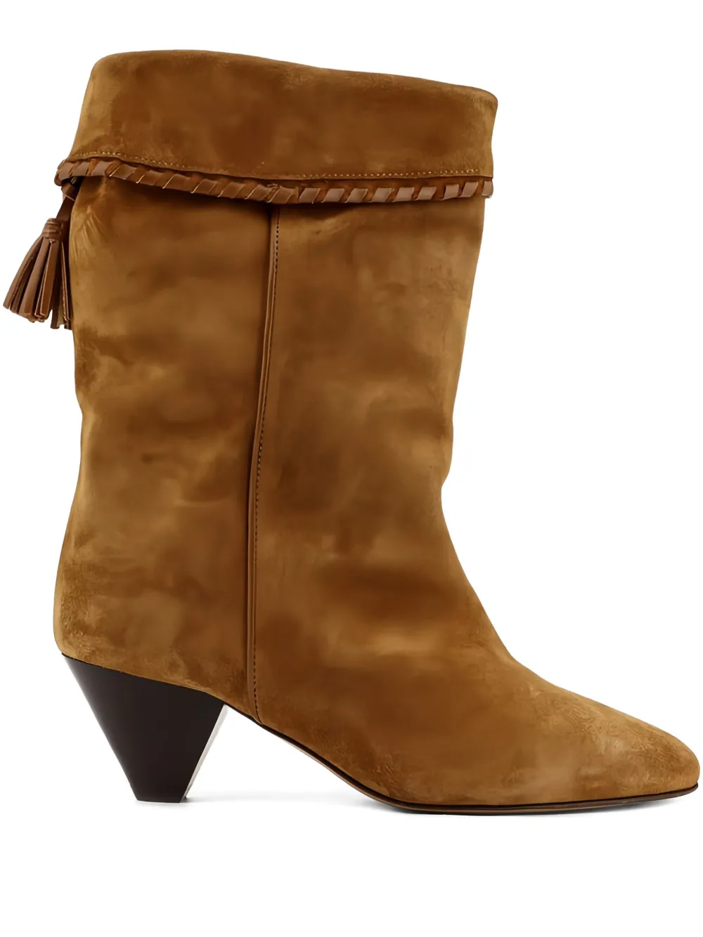 Isabel Marant 55mm Dalby Braided-tassel Suede Boots In Brown
