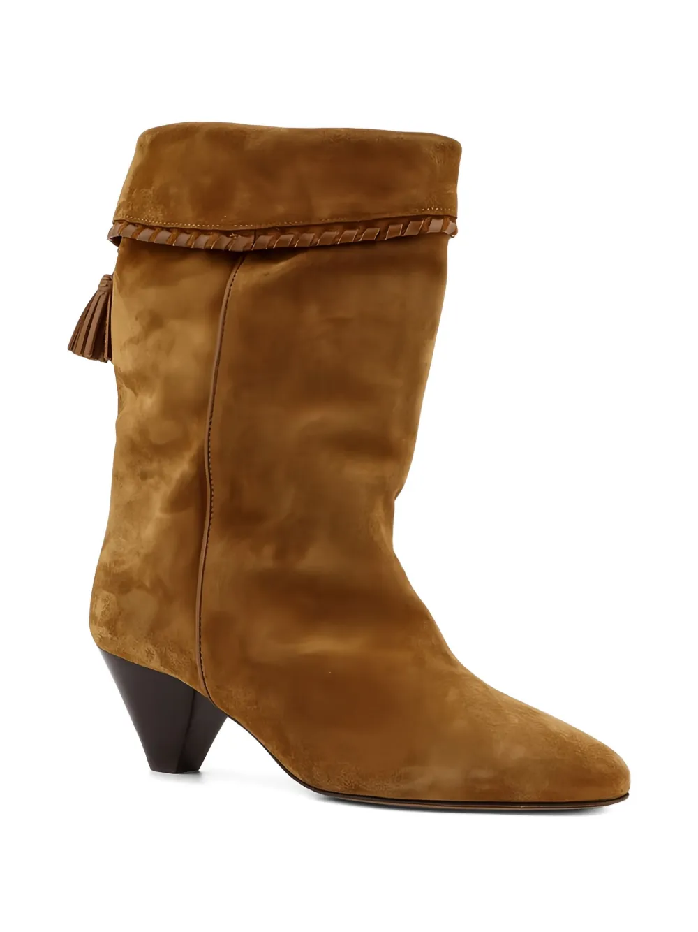 Isabel Marant 55mm Dalby Braided-tassel Suede Boots In Brown