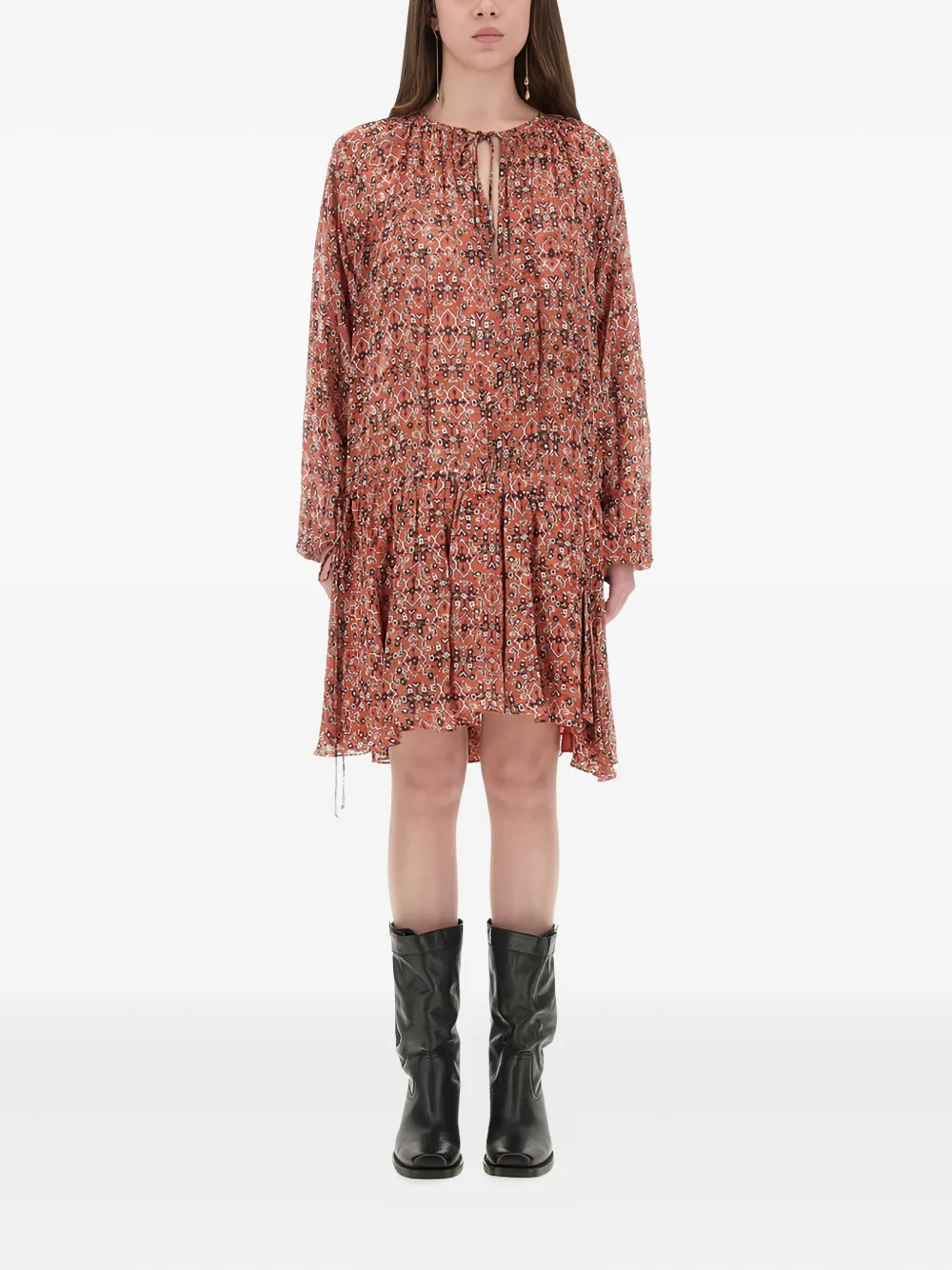 MARANT ÉTOILE robe courte à col noué | rouge | Image 1