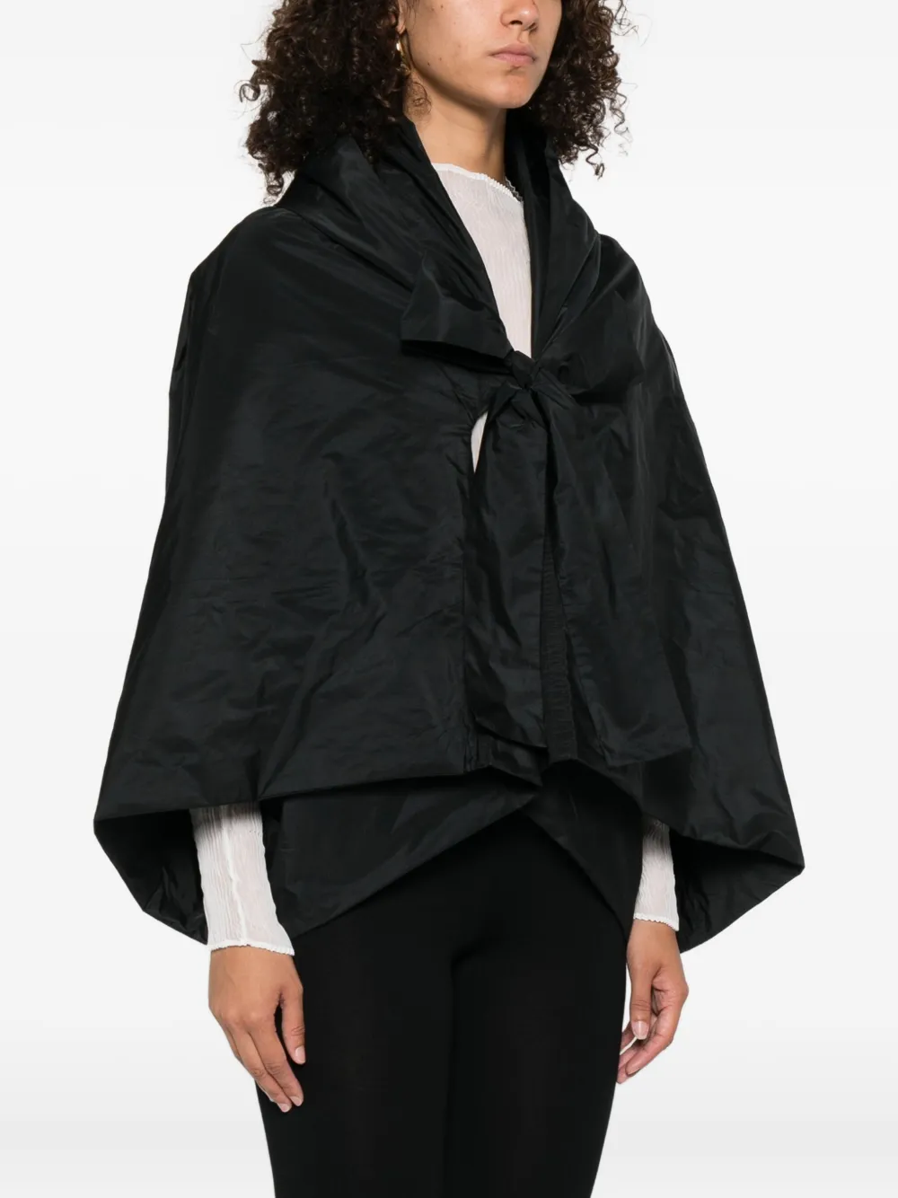 P.a.r.o.s.h Pimpy Self-tie Cape Jacket In Black