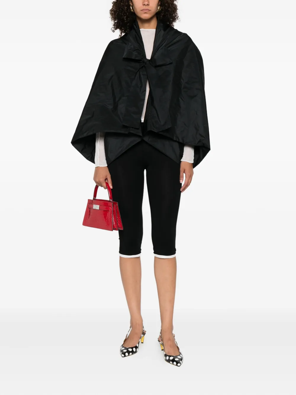 P.a.r.o.s.h Pimpy Self-tie Cape Jacket In Black