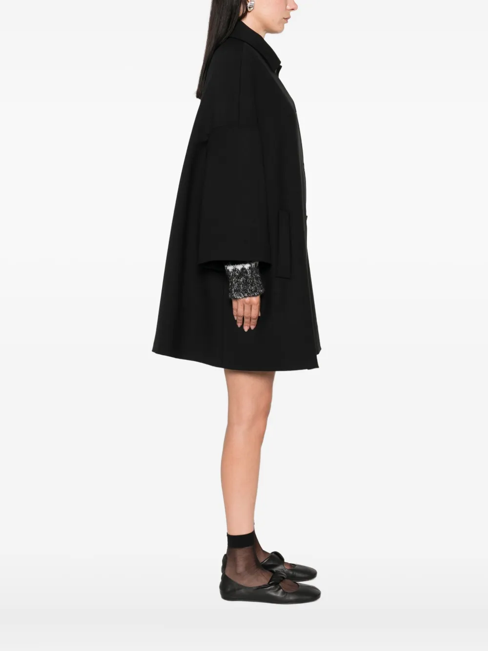 P.A.R.O.S.H. Button-up cape Zwart
