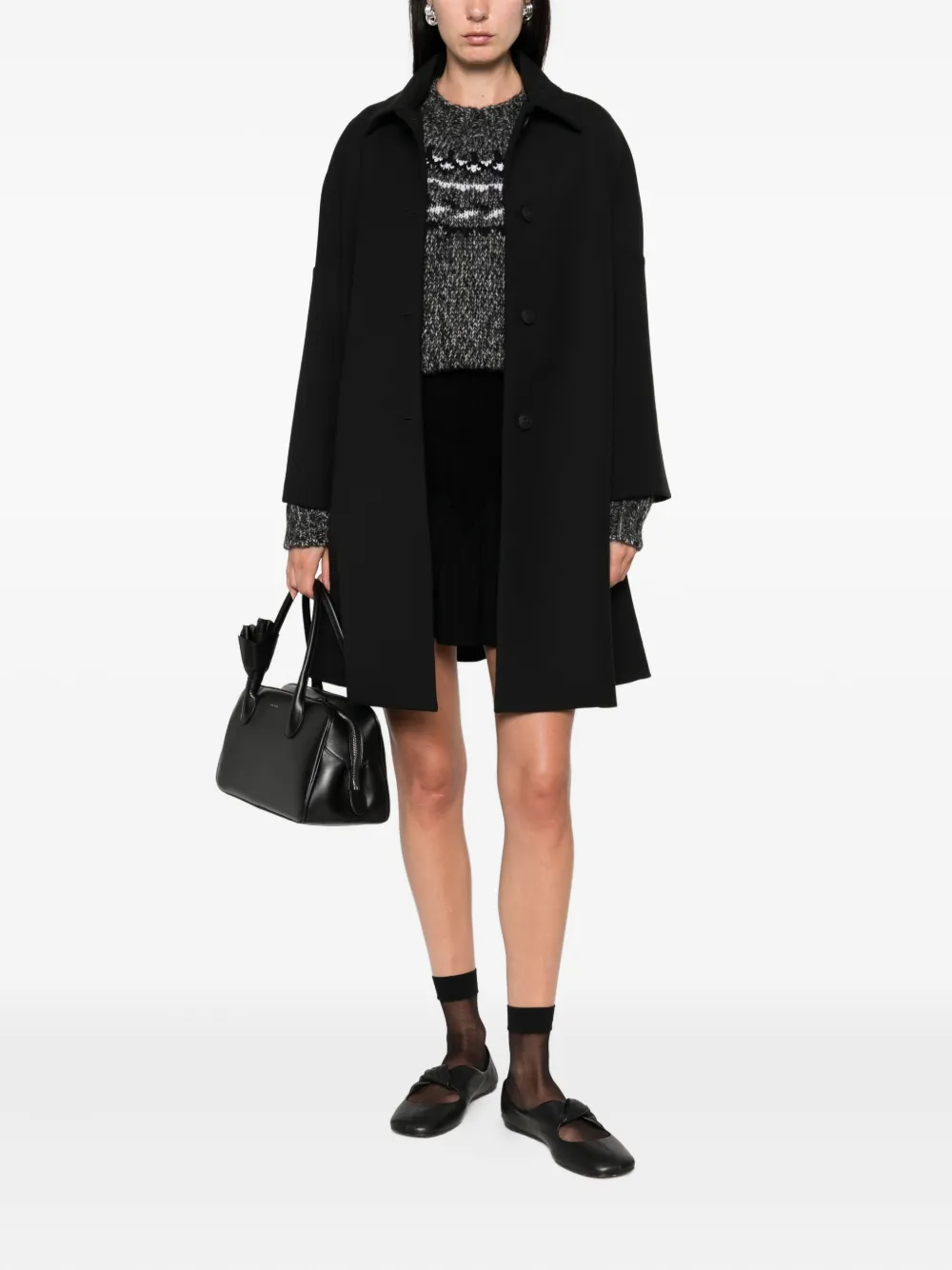 P.A.R.O.S.H. Button-up cape Zwart