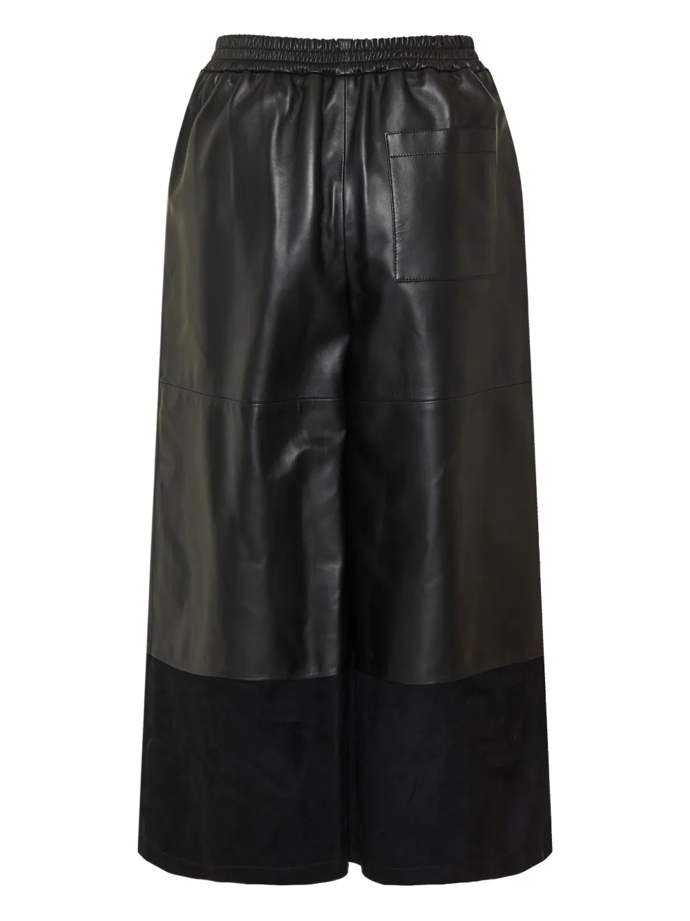 LOEWE elastic-waist leather trousers - Zwart