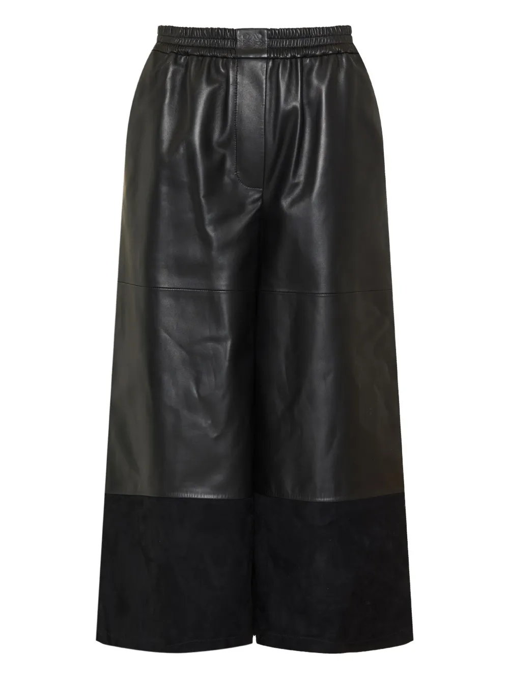 LOEWE elastic-waist leather trousers | Black | Image 1