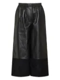 LOEWE elastic-waist leather trousers - Black