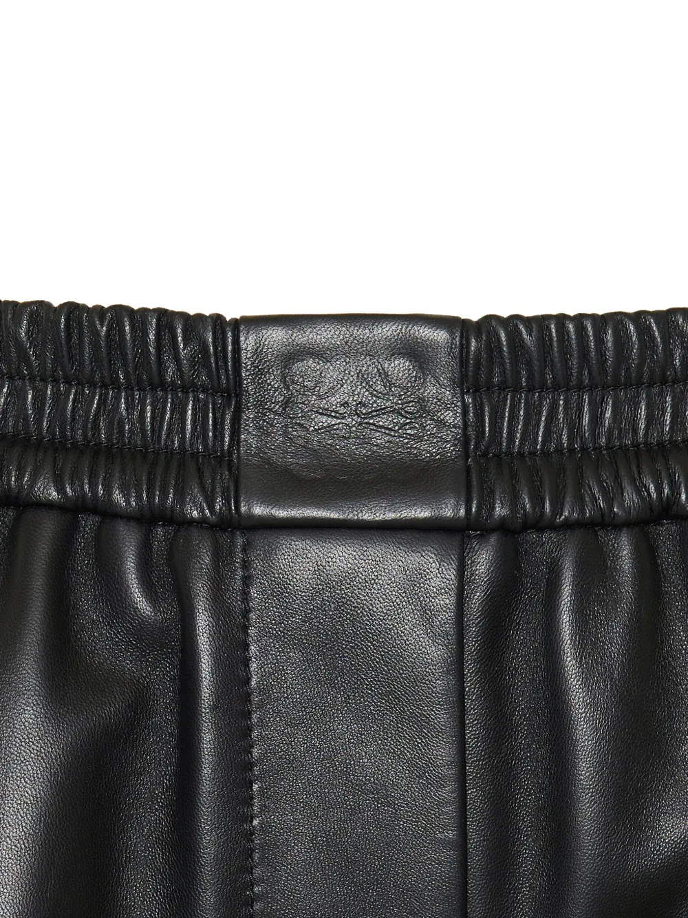 Loewe Cropped Leather And Suede Trousers In Black
