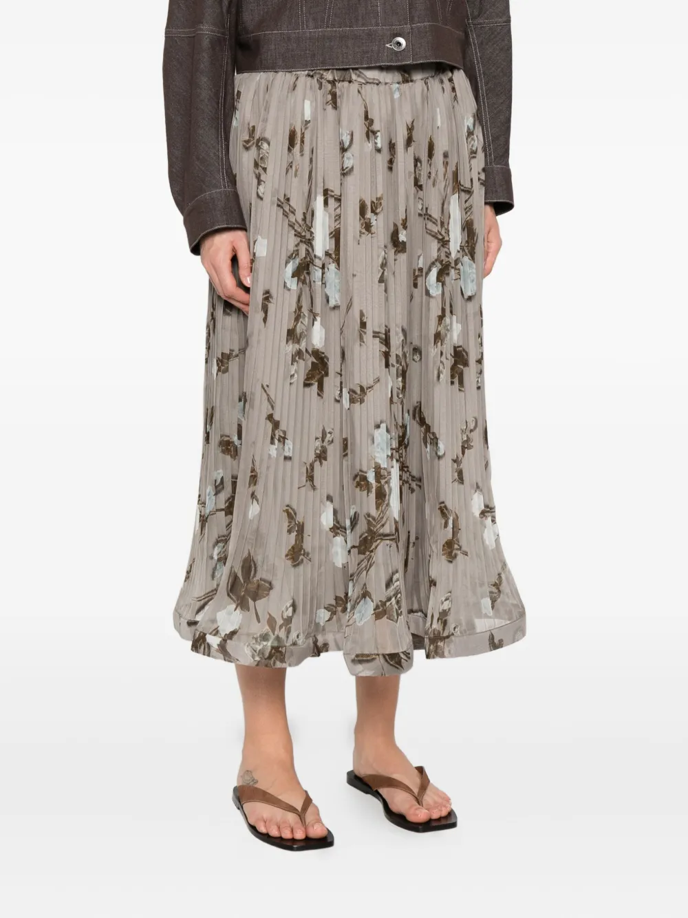 P.A.R.O.S.H. floral-print skirt Grijs