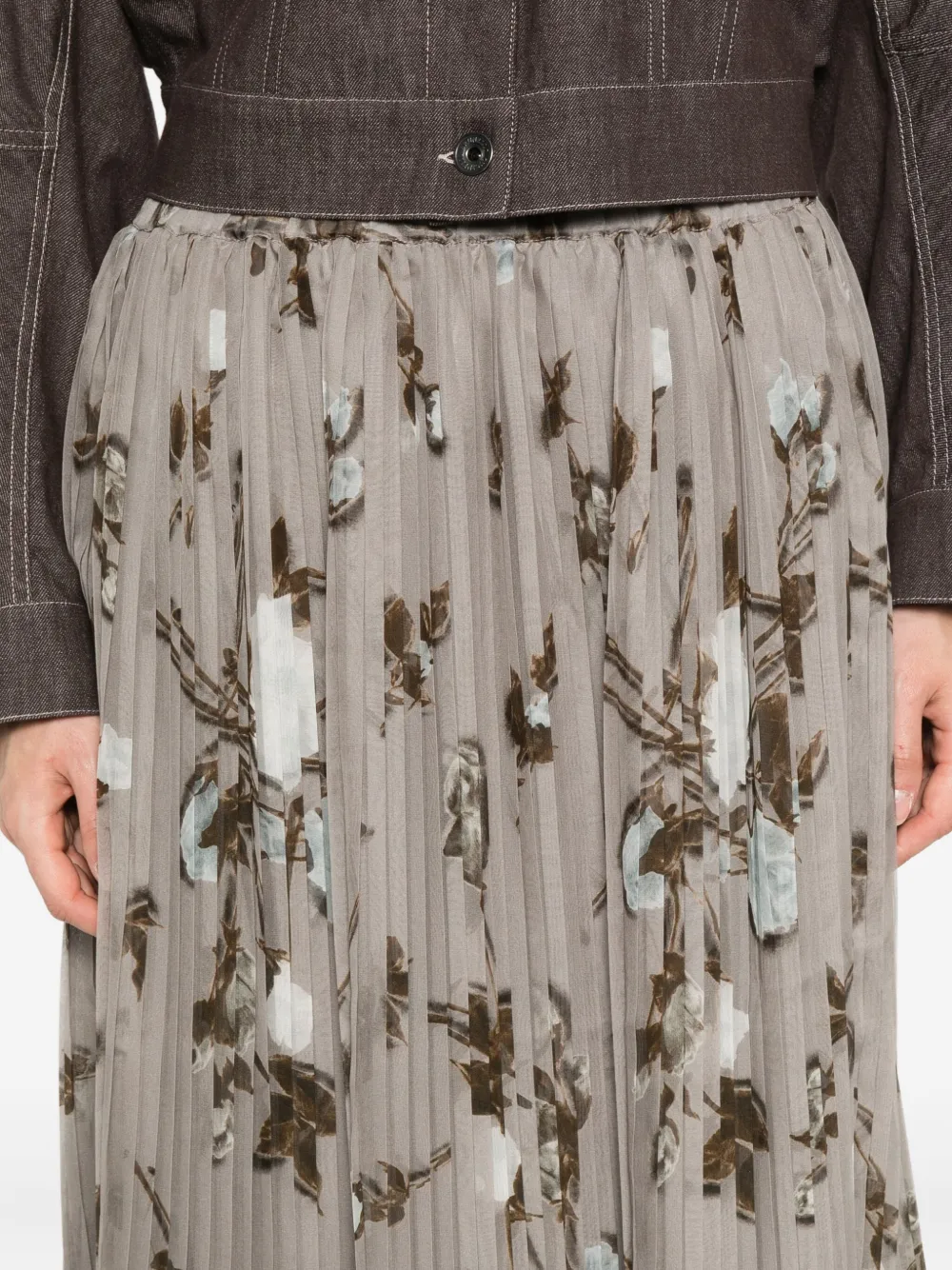 P.A.R.O.S.H. floral-print skirt Grijs